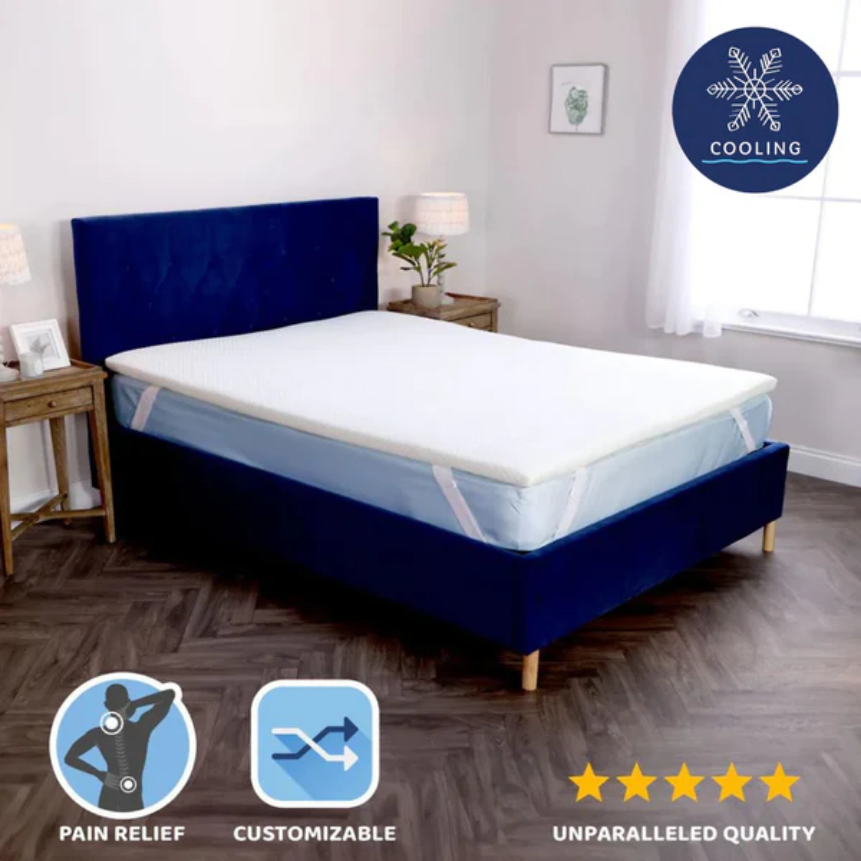 Cooling Bundle with Mattress Topper, Pillows and Pillow Protectors