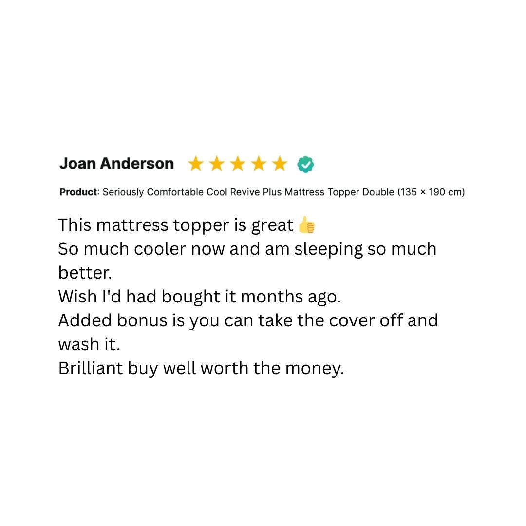 Seriously Comfortable	Cool Revive Plus Mattress Topper