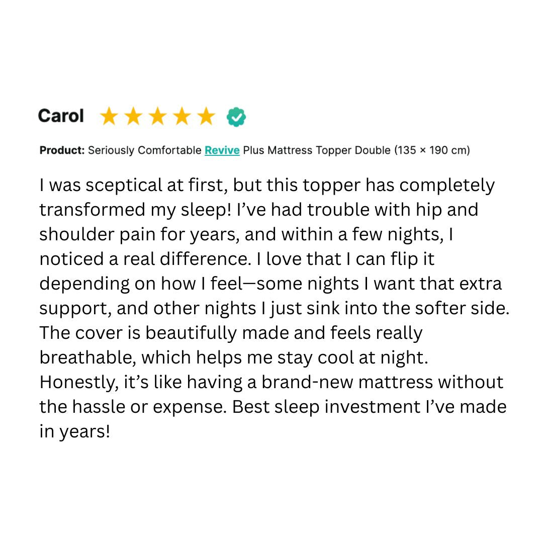 Seriously Comfortable Revive Plus Mattress Topper