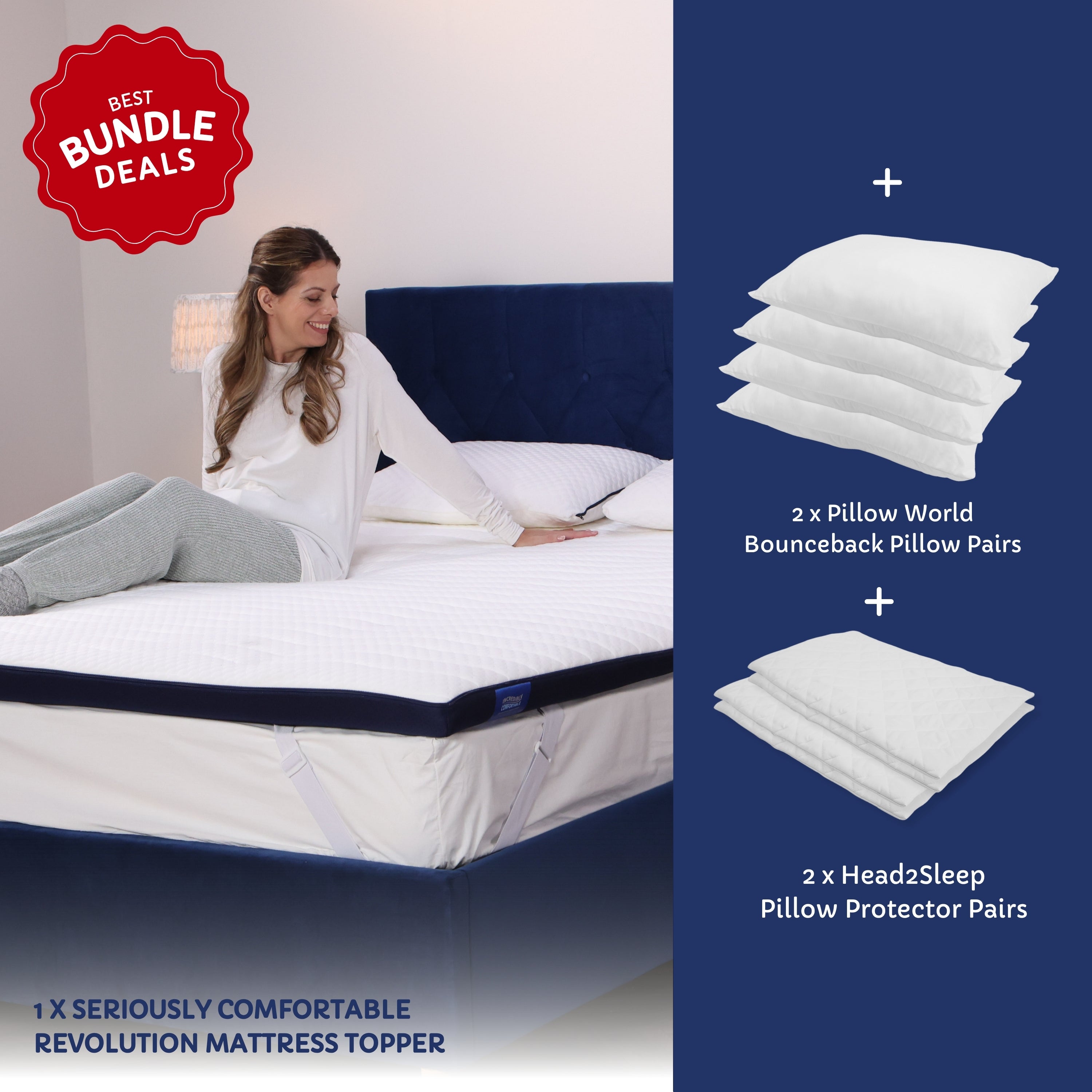Ultimate Luxury Bundle with Mattress Topper, Pillows and Pillow Protectors