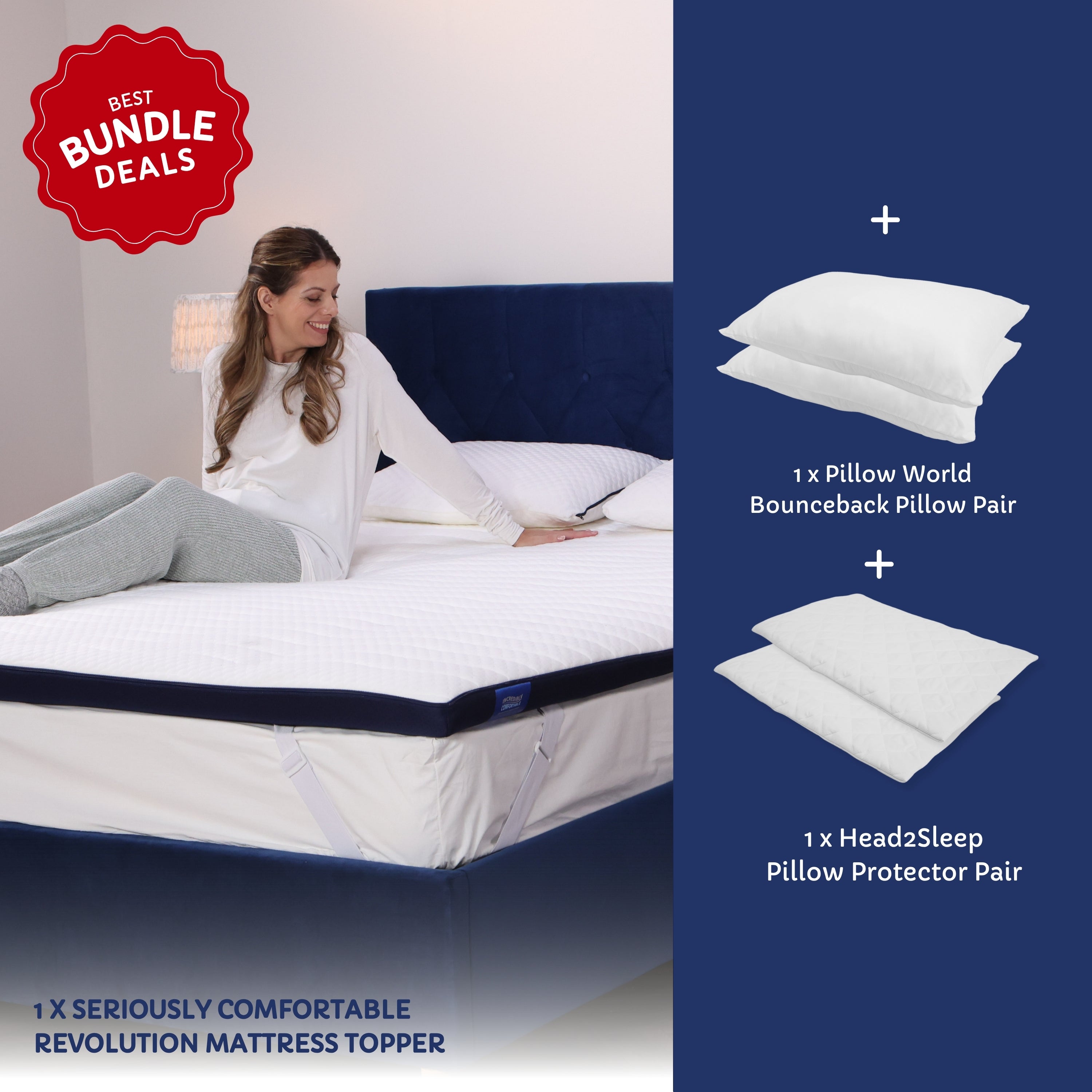 Ultimate Luxury Bundle with Mattress Topper, Pillows and Pillow Protectors