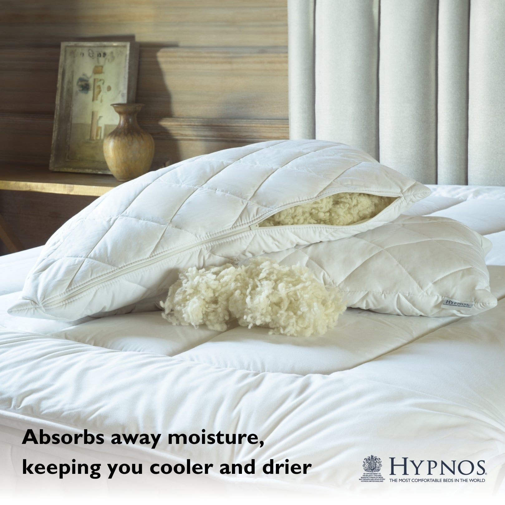 Hypnos Wool Bundle with Mattress Topper, Pillows and Pillow Protectors
