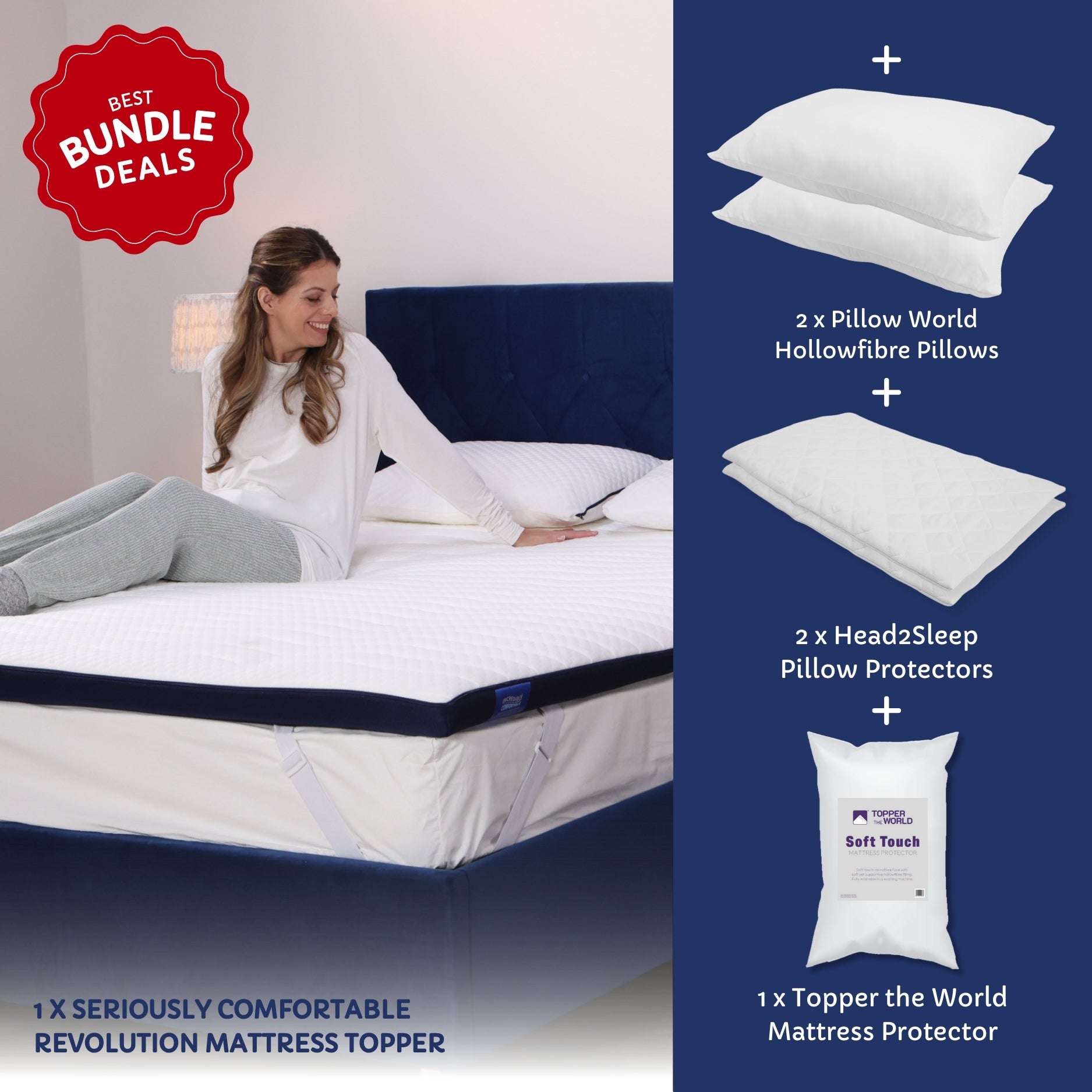 Ultimate Luxury Bundle - Mattress Topper with Pillows and Protectors