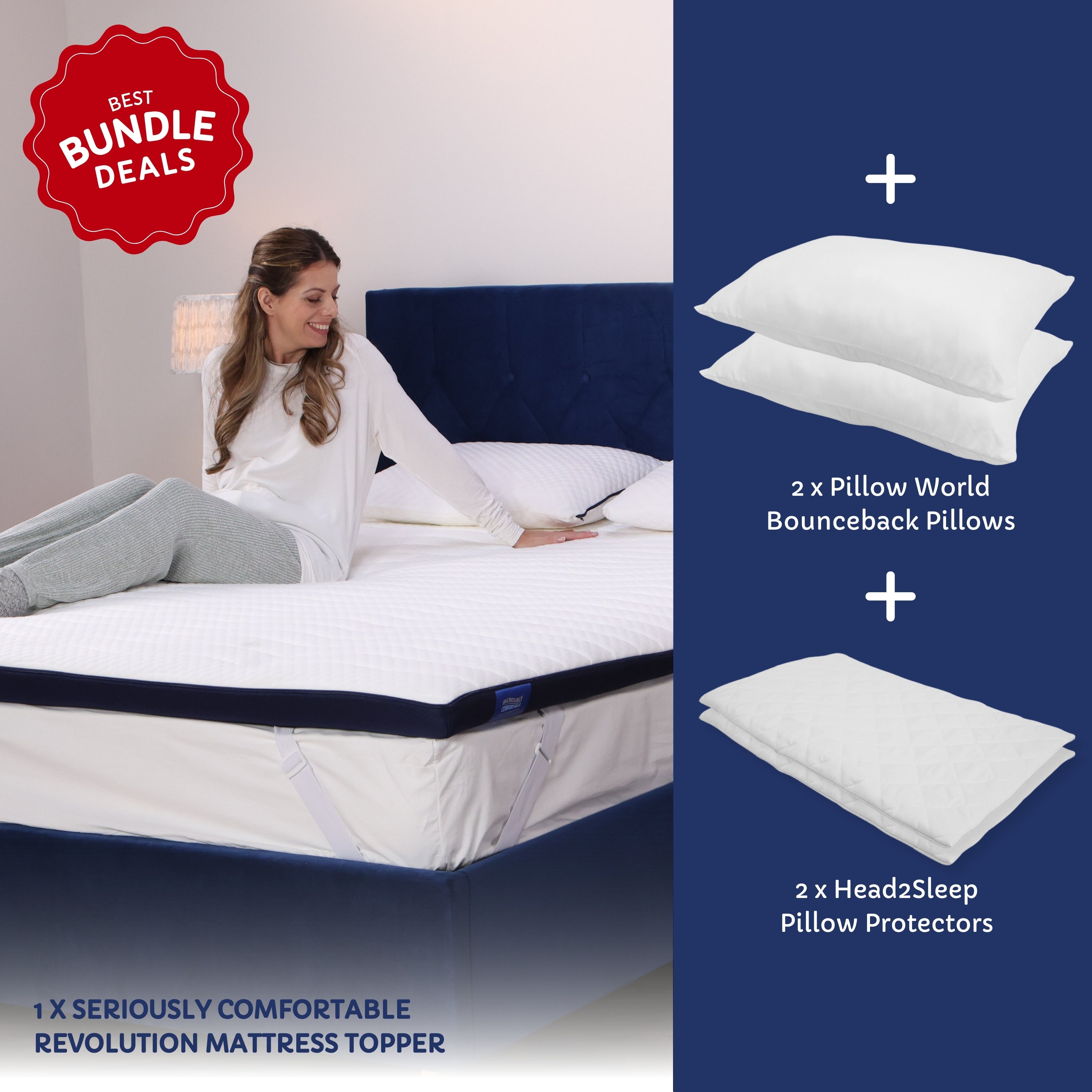 Ultimate Luxury Bundle - Mattress Topper with Pillows and Pillow Protectors
