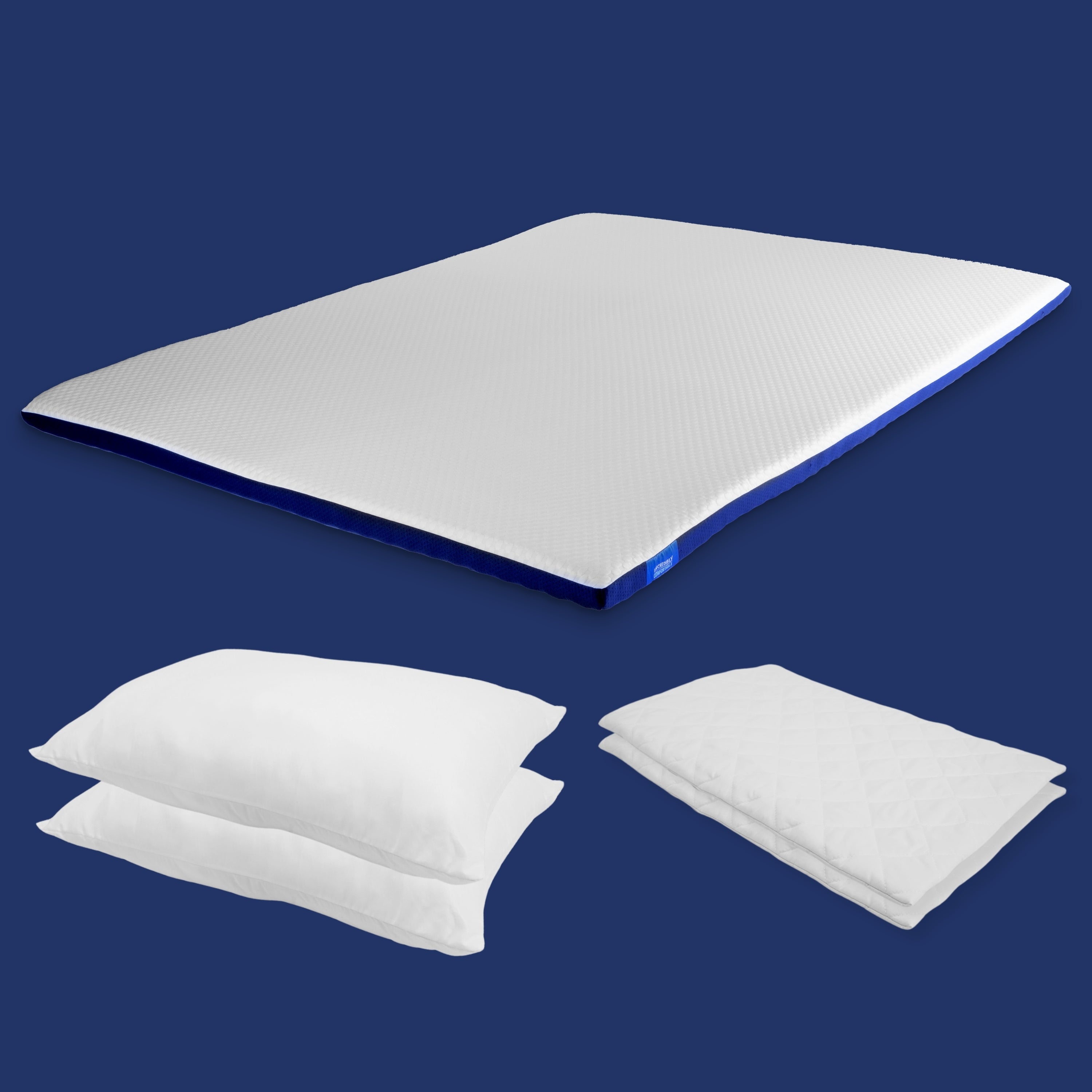 Pain Relief Bundle - Mattress Topper with Pillows and Pillow Protectors