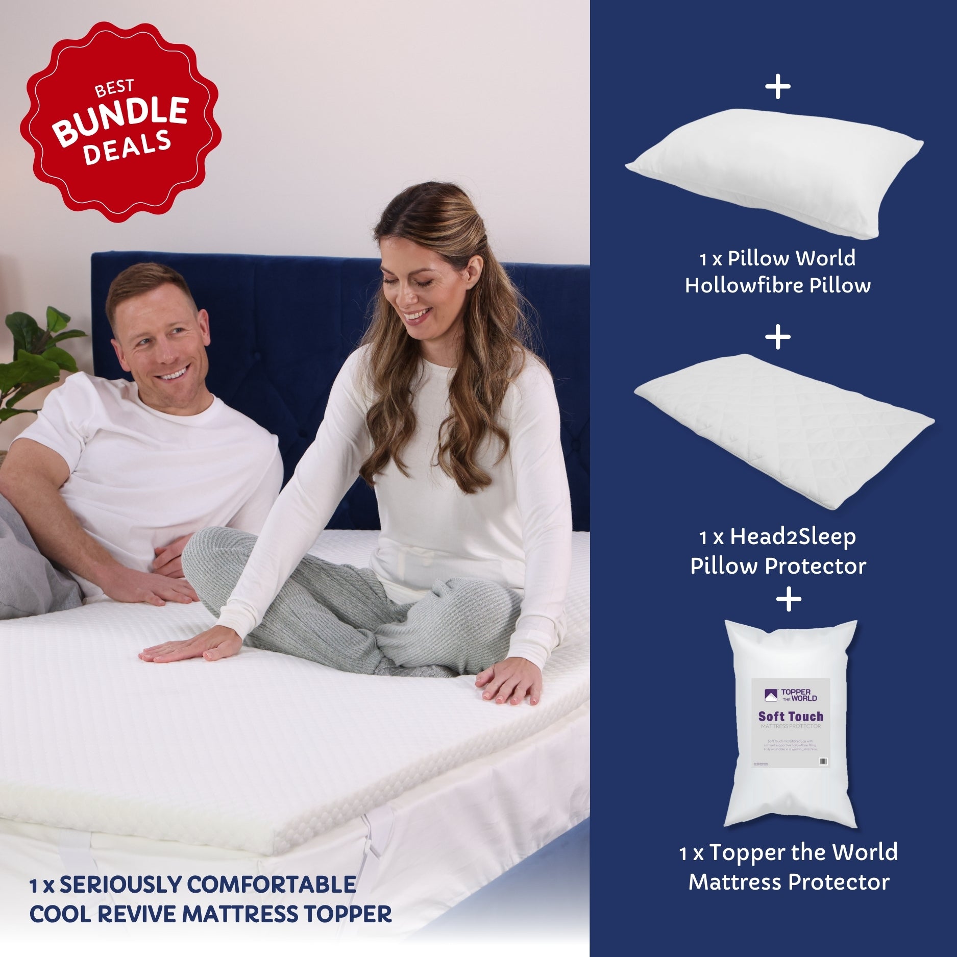 Cooling Bundle - Mattress Topper with Pillows and Protectors