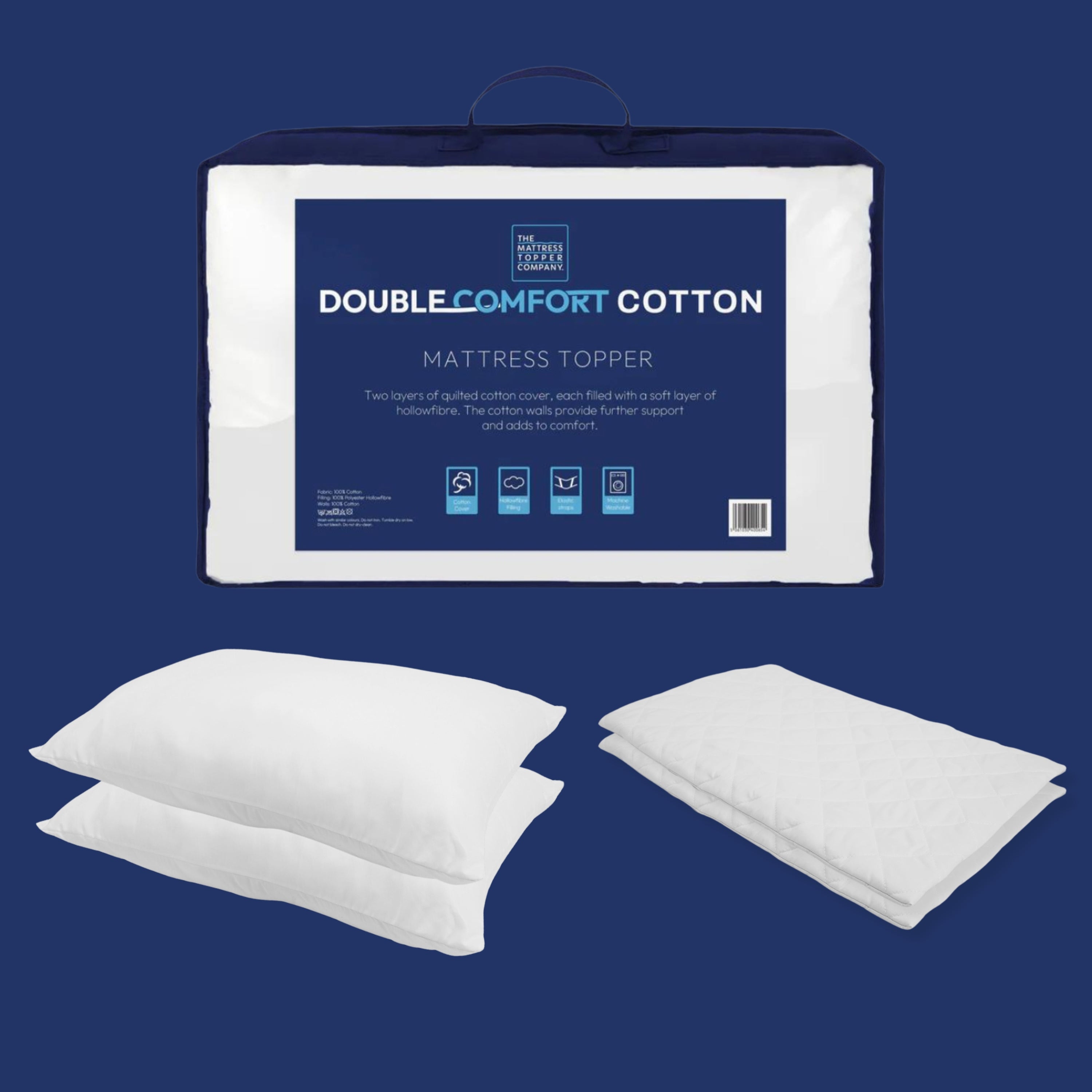 Hotel Comfort Bundle - Mattress Topper with Pillows and Pillow Protectors