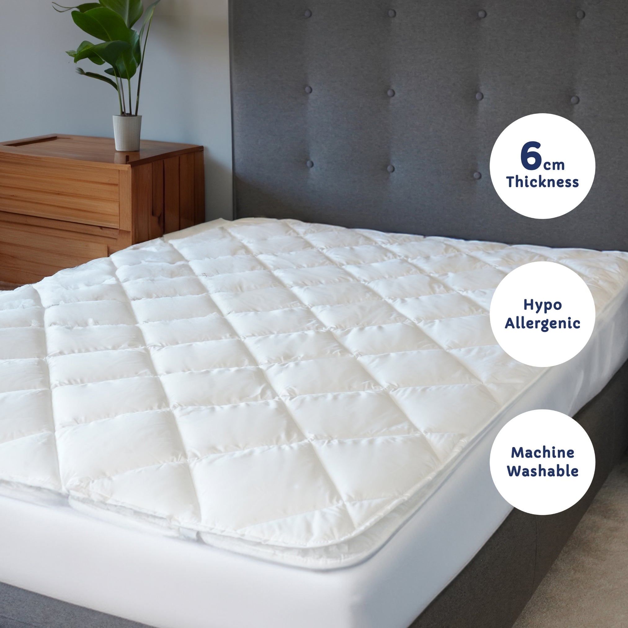 Hotel Comfort Bundle - Mattress Topper with Pillows and Pillow Protectors