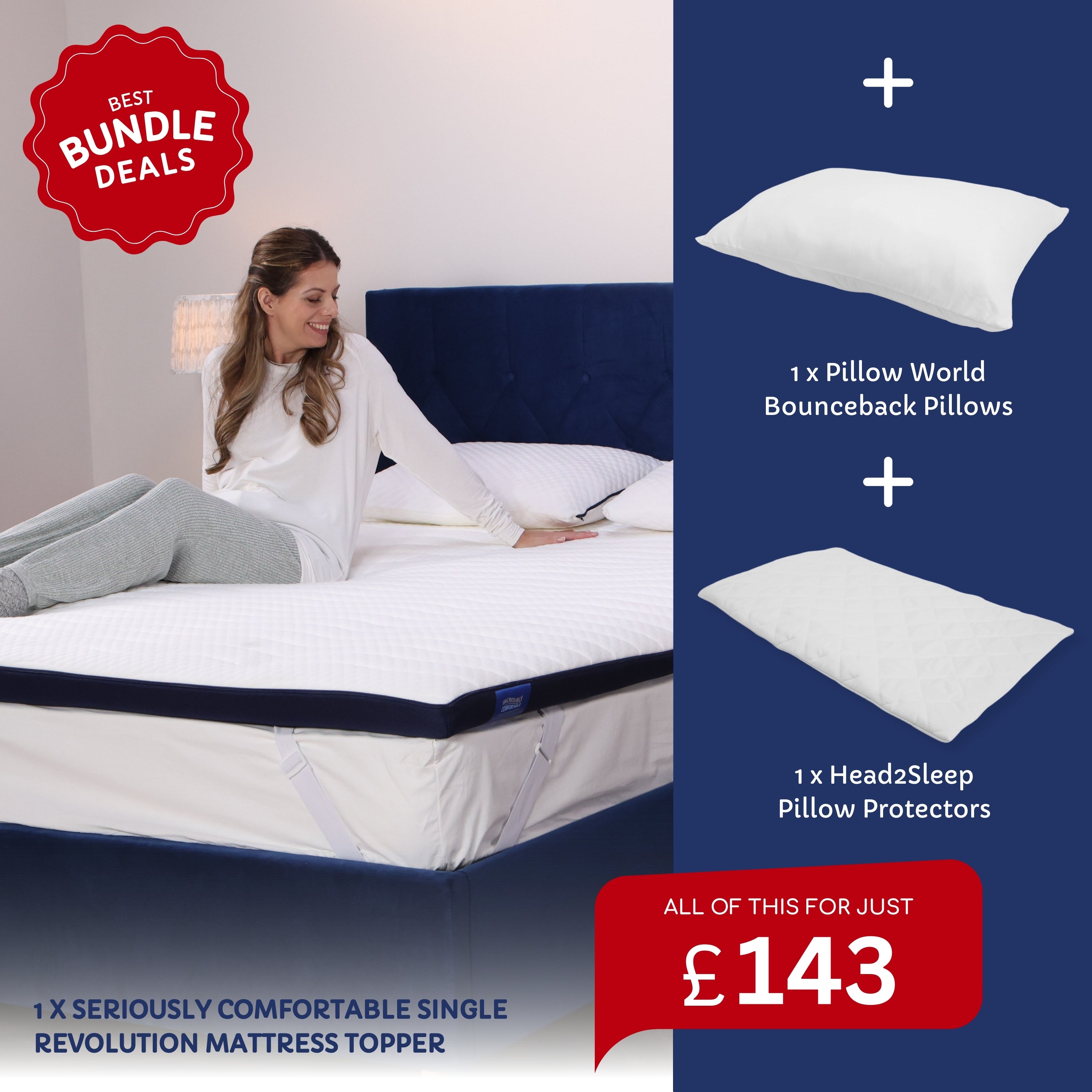 Ultimate Luxury Bundle - Mattress Topper with Pillows and Pillow Protectors