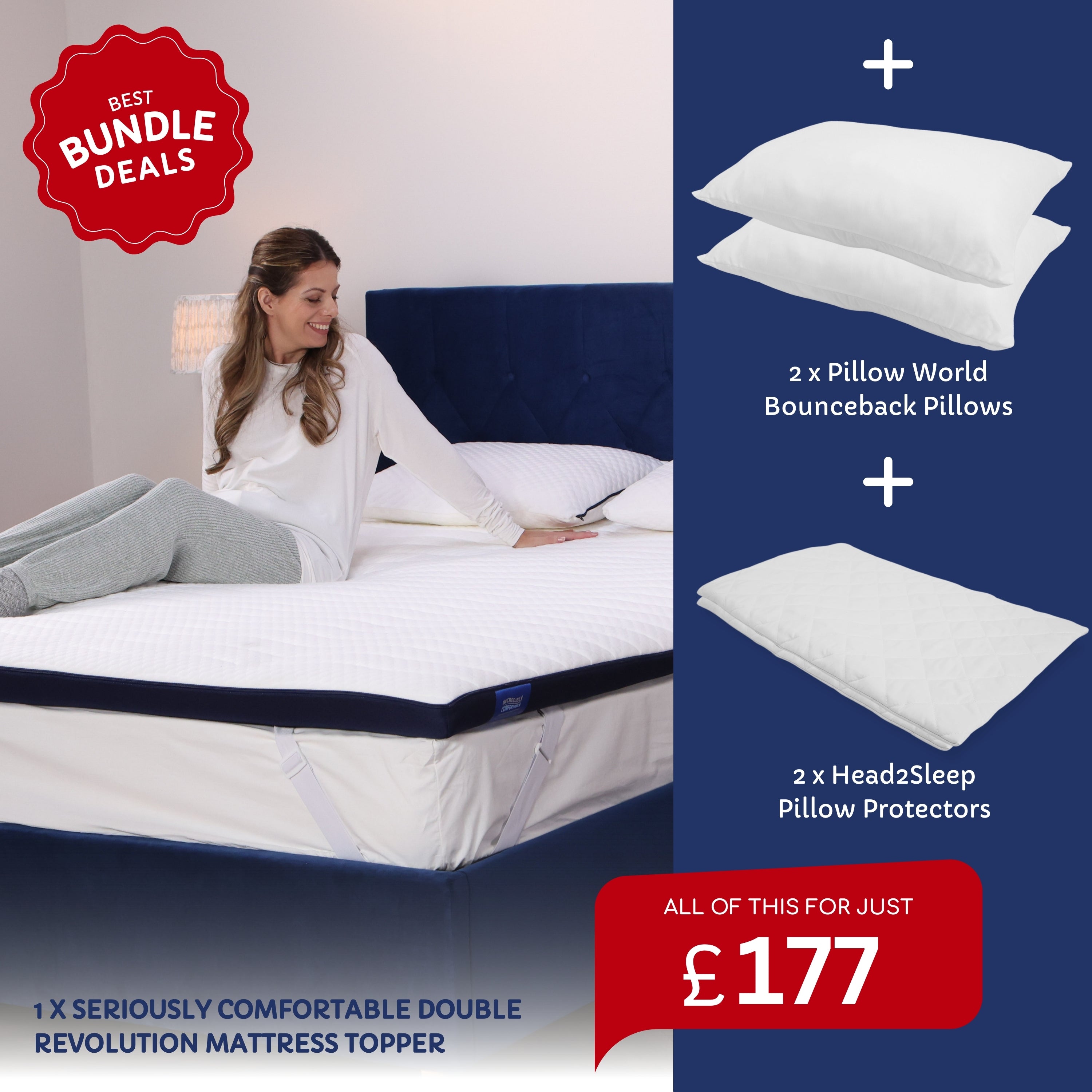 Ultimate Luxury Bundle - Mattress Topper with Pillows and Pillow Protectors