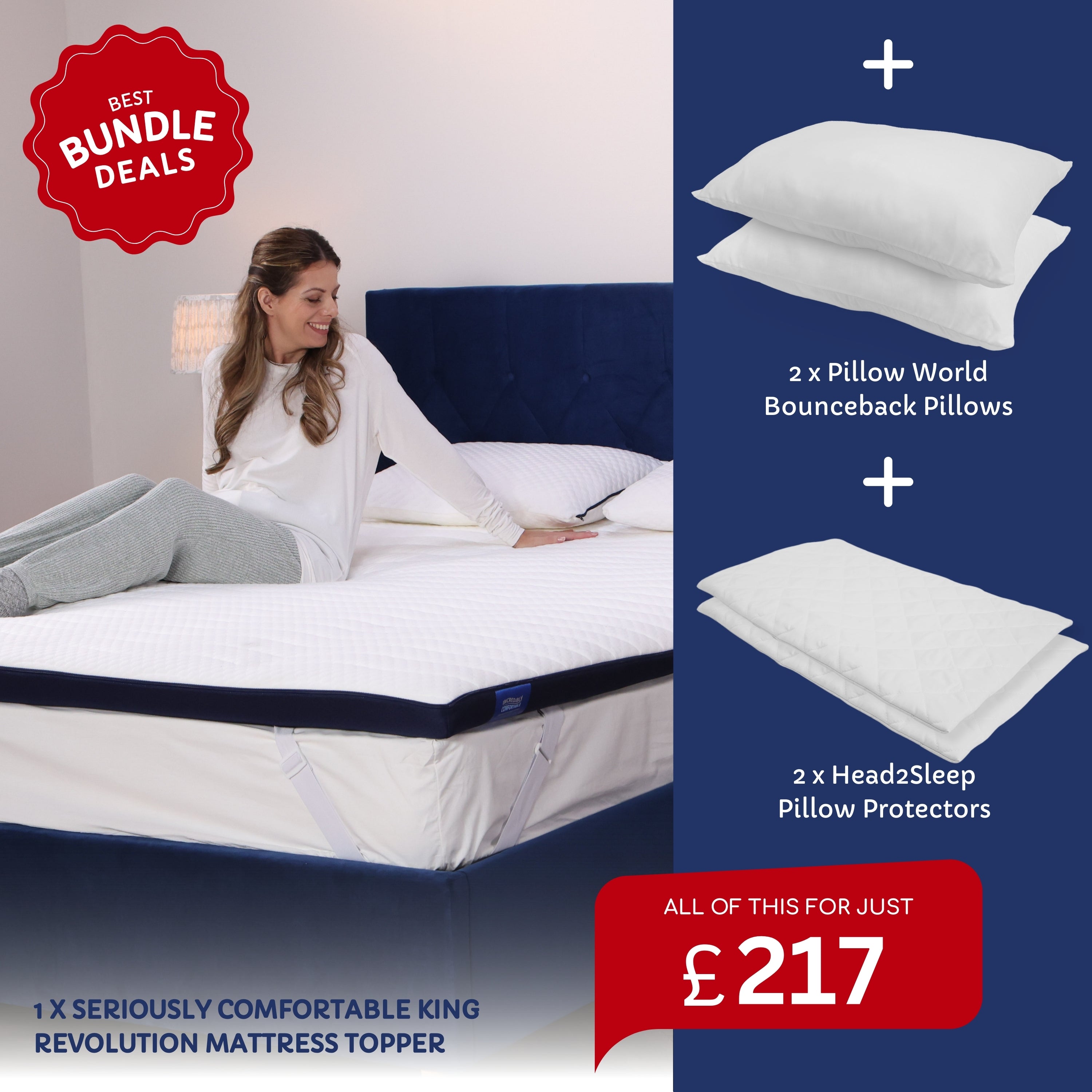 Ultimate Luxury Bundle - Mattress Topper with Pillows and Pillow Protectors