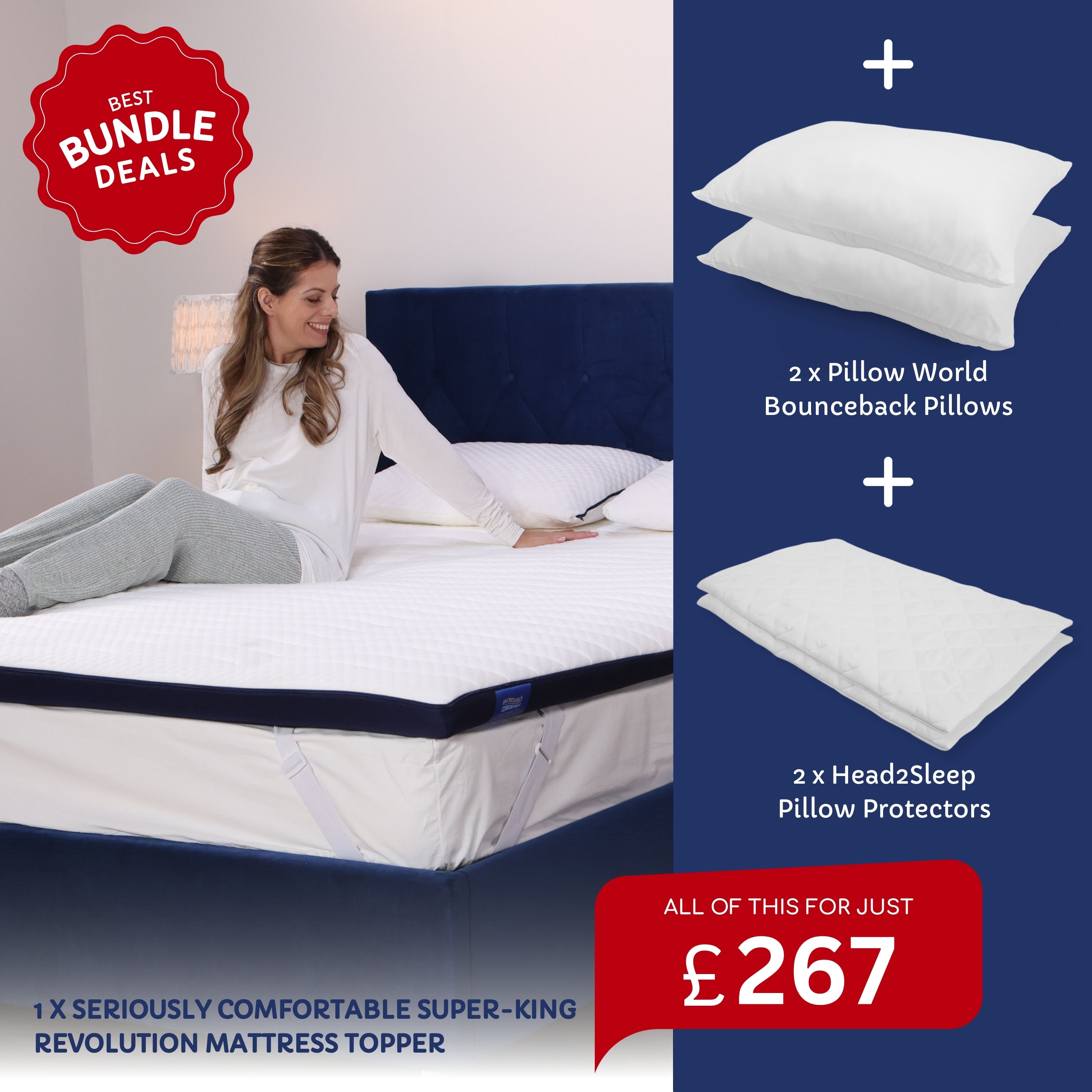 Ultimate Luxury Bundle - Mattress Topper with Pillows and Pillow Protectors