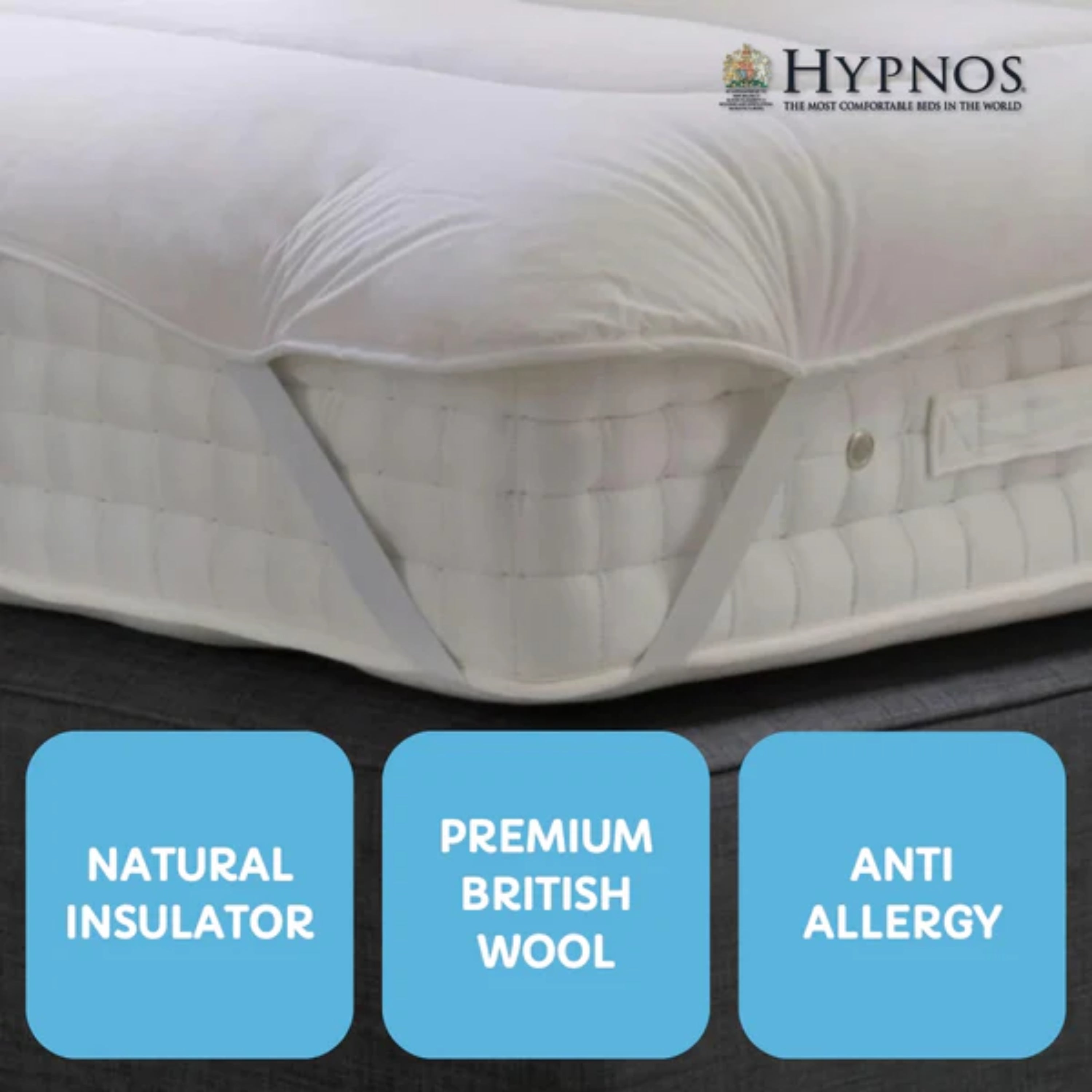 Hypnos Wool Bundle with Mattress Topper, Pillows and Pillow Protectors